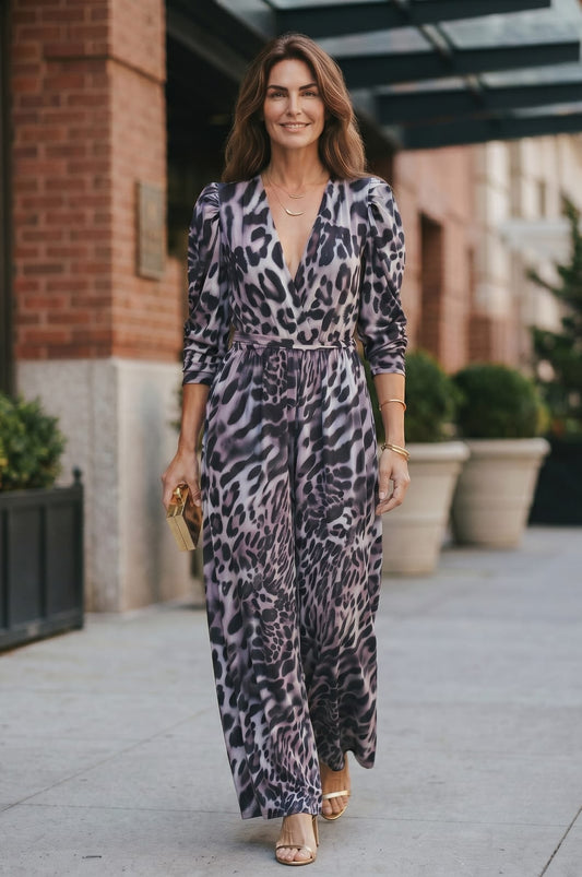 Enterito Fio animal print gris/negro